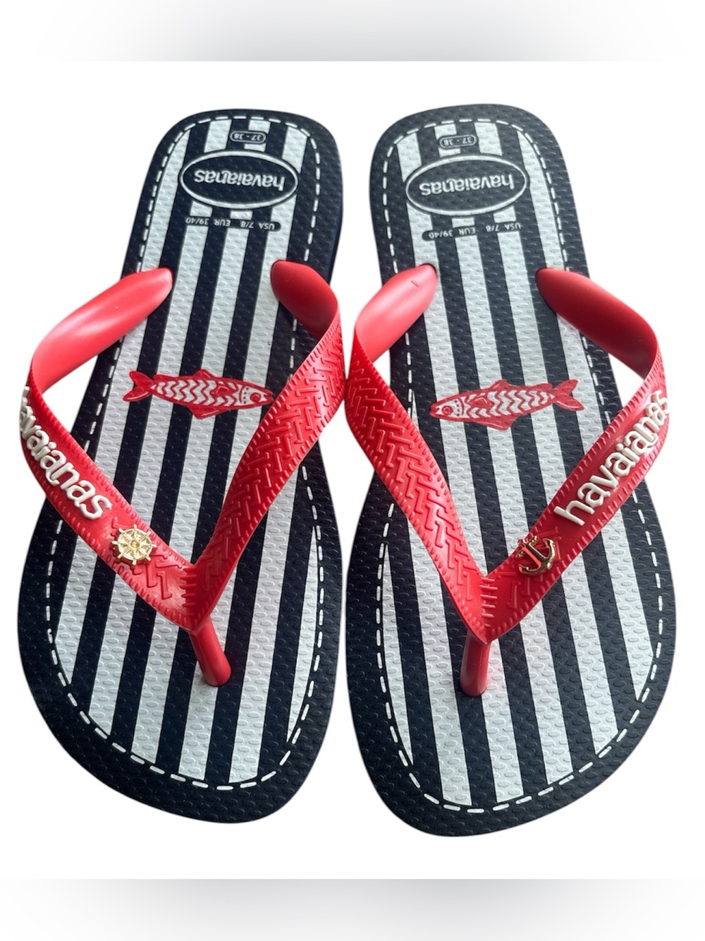 NWT Havaianas Top Nautical Breeze with charms included Size 7/8